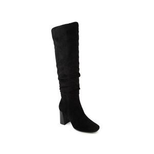 SUGAR Womens Black Comfort Emerson Square Toe Block Heel Zip-Up Slouch Boot 8 M